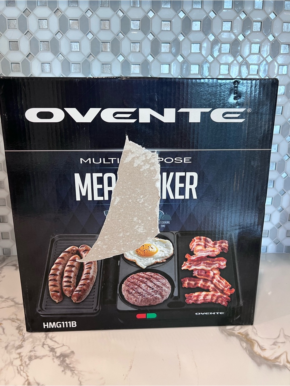 Ovente Multi-Purpose Meal Maker (Non-Stick Coated Plate, 180° Rotation Axis)